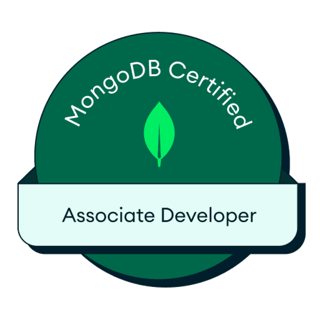 MongoDB Associate Developer certification badge