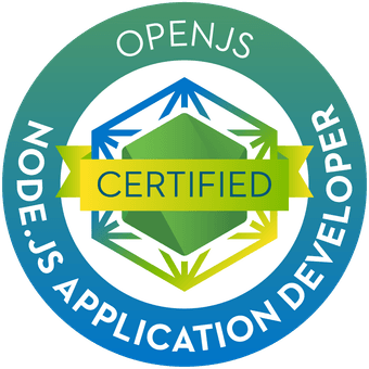 Node Application Developer certification badge