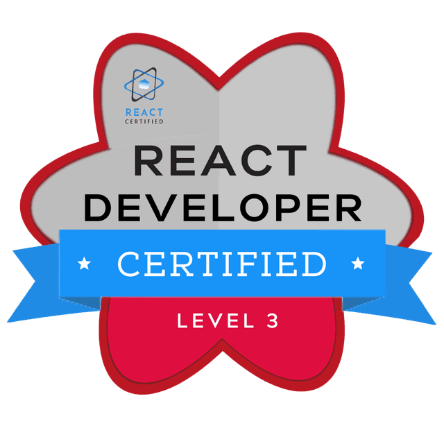 React Level 3 certification badge